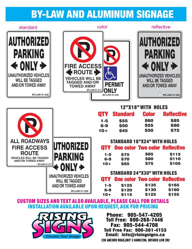 BY LAW AND ALUMINUM SIGNAGE revised